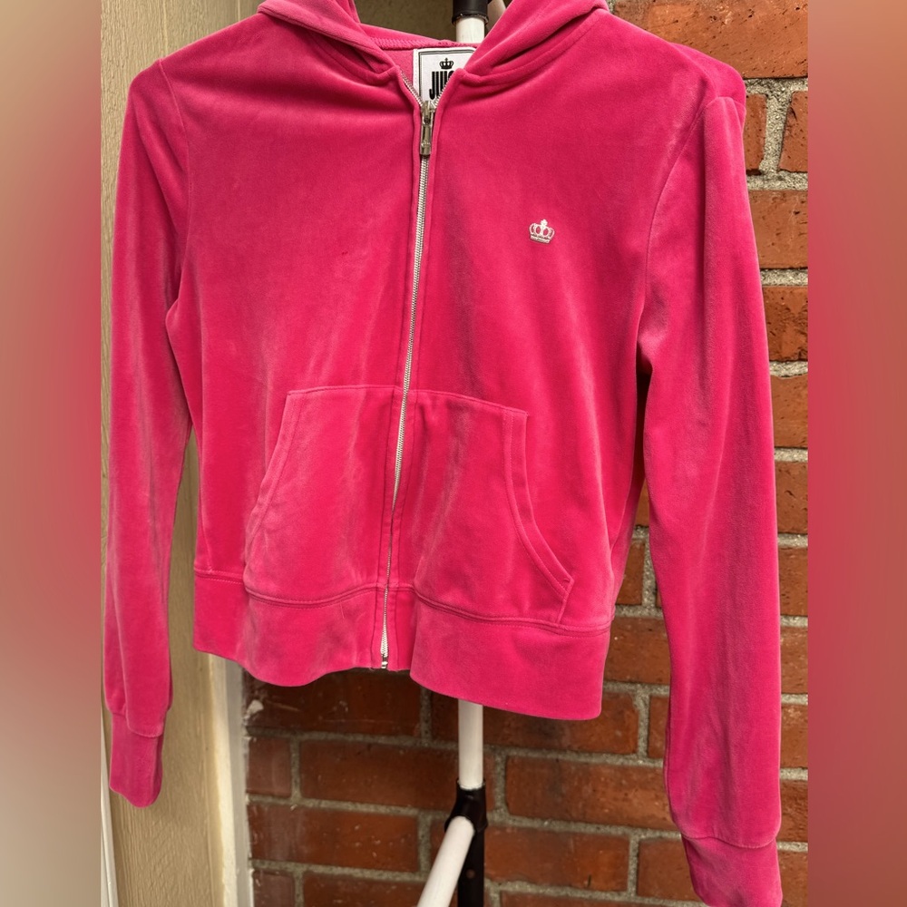 💖  Juicy Couture Pink Velour Zip-Up Hoodie - Size XS 💖